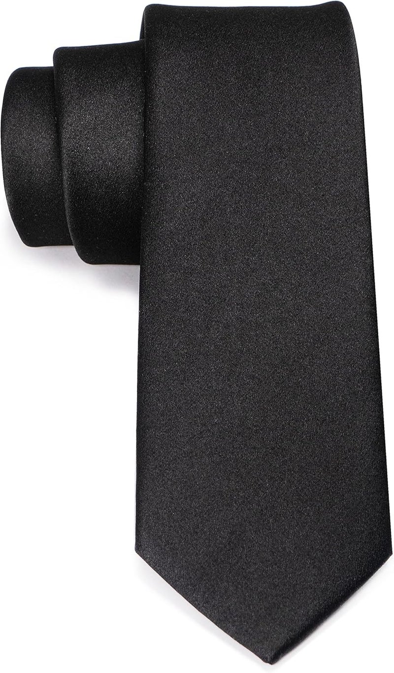 RBOCOTT 2.4“ Solid Color Skinny Tie Business Wedding Necktie for Men(6cm) - Image 3
